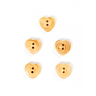 Lot de 5 boutons cœur en buis Ø 18 mm