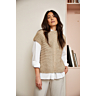 M6375 Aline mouwloos ritsjack in papierprint