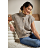 M6386 Mayline mouwloos vest in papierprint